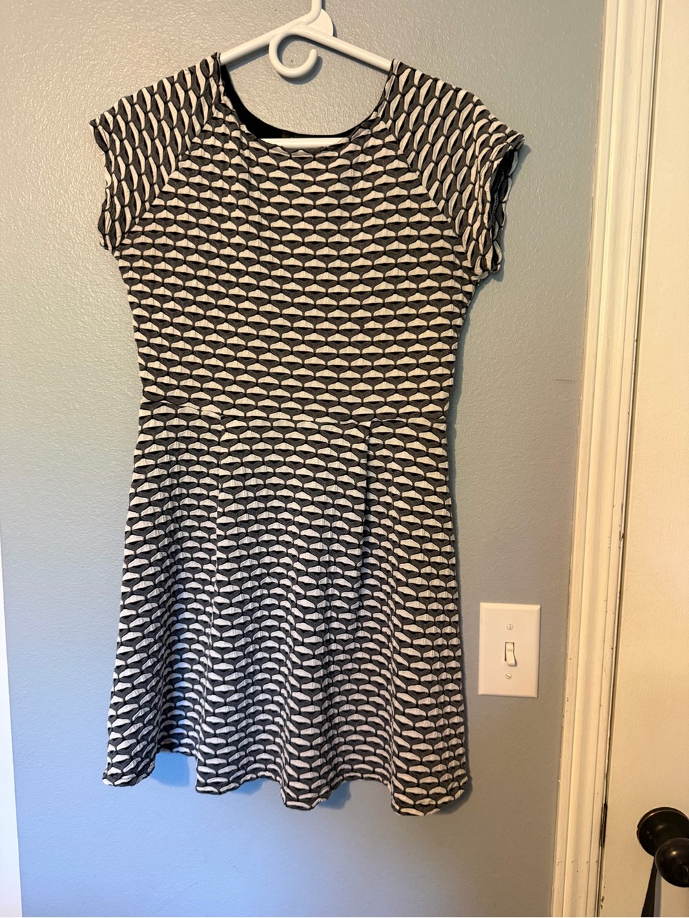 Renee C. Black & White Patterned Fit-and-FlareDress
